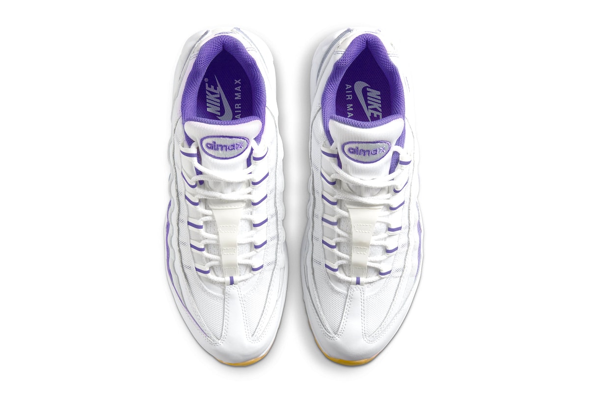 ナイキエアマックス95から夏らしい軽やかなグラデーションを纏った新色モデルが登場 Nike Air Max 95 Arrives With Purple Hues and Gum Soles DM0011-101 lakers colors los angeles white summer sneakers