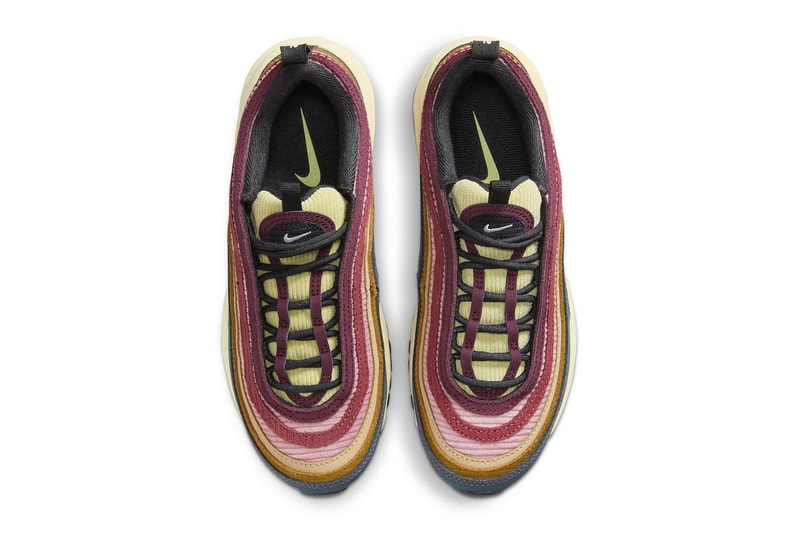 ナイキエアマックス  97 にマルチカラーのコーデュロイを採用した新作が登場 Nike Air Max 97 Arrives in Multi-Color "Corduroy" FB8454-300 swoosh release info