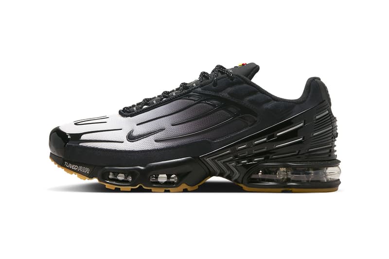 ナイキエアマックスプラス3にモノトーンでまとめ上げた新色モデルがスタンバイ Nike Air Max Plus 3 Surfaces in "Black/Gum" FV0386-001 swoosh technical shoe greyscale upper ombre hues dark black comfort tuned air