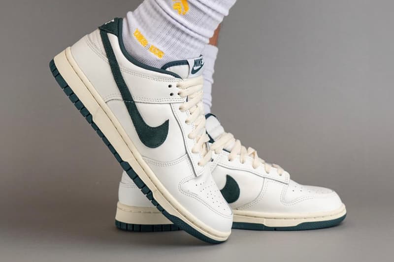 ナイキからダンクローアスレチックデパートメントの新色 “ディープジャングル”が登場 On Feet Look Nike Dunk Low Athletic Department "Deep Jungle" FQ8080-133 Sail/Deep Jungle-Coconut Milk-White Fall 2023