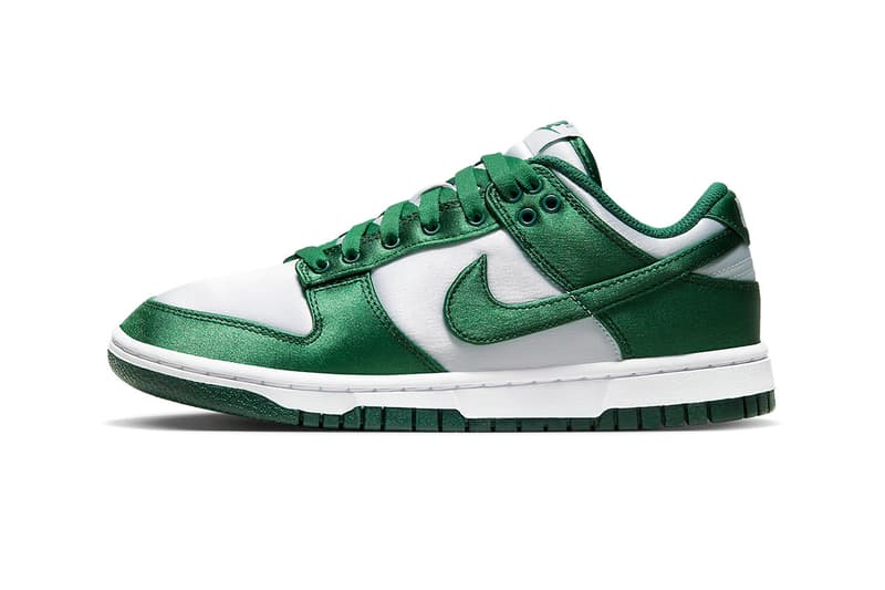 ナイキ ダンク ローからサテン素材を纏った華やかな新作 ミシガンステイト登場 nike dunk low michigan state satin DX5931 100 release date info store list buying guide photos price. 