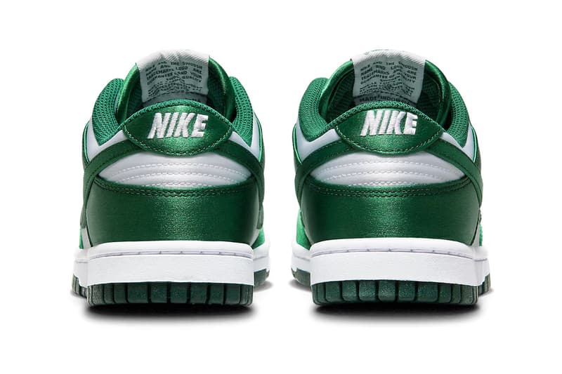 ナイキ ダンク ローからサテン素材を纏った華やかな新作 ミシガンステイト登場 nike dunk low michigan state satin DX5931 100 release date info store list buying guide photos price. 