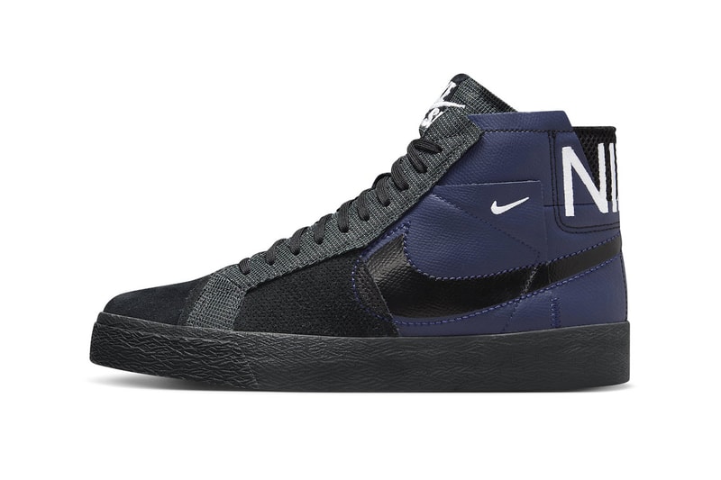 ナイキSBからパッチワーク風のデザインが特徴的なブレザー ミッド プレミアムが登場 Nike SB Blazer Mid Premium Navy Black FD5113-400 Release info 