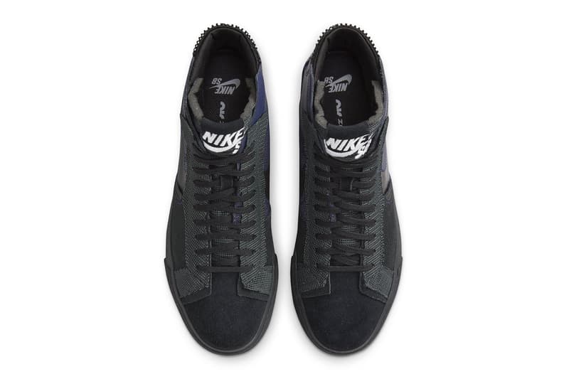 ナイキSBからパッチワーク風のデザインが特徴的なブレザー ミッド プレミアムが登場 Nike SB Blazer Mid Premium Navy Black FD5113-400 Release info 