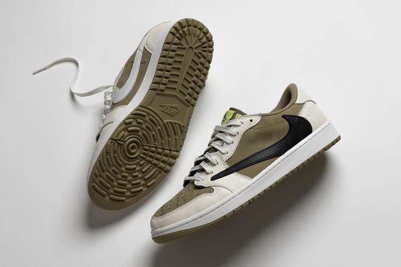 トラヴィス・スコット x エアジョーダン 1 ロー ゴルフの最新ビジュアルをチェック Travis Scott Air Jordan 1 Low Golf First Look Release Info FZ3124-200 Date Buy Price Neutral Olive Black Sail Light Lemon Twist