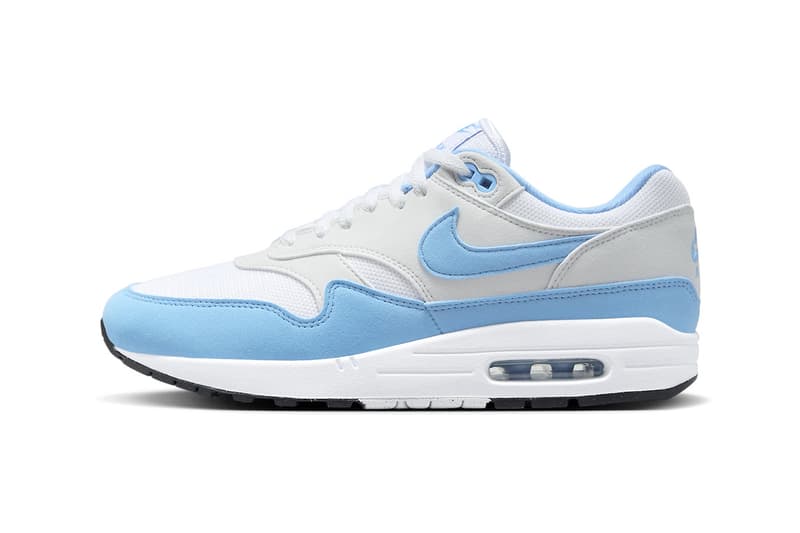 ナイキ エア マックス1 から人気カラー ユニバーシティブルーを纏った新作が登場 Official Look at the Nike Air Max 1 "University Blue" FD9082-103 White/University Blue-Photon Dust-Black release info november