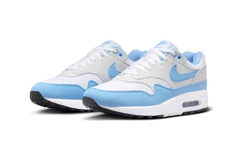 ナイキ エア マックス1 から人気カラー ユニバーシティブルーを纏った新作が登場 Official Look at the Nike Air Max 1 "University Blue" FD9082-103 White/University Blue-Photon Dust-Black release info november