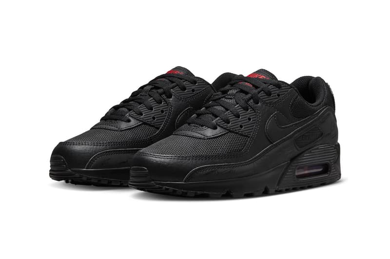 ナイキから暗闇で光るパーツを備えた新作エアマックス90が登場 Nike Air Max 90 "Black Reflective" Has Arrived DZ4504-003 release info swoosh stealthy all black sneaker