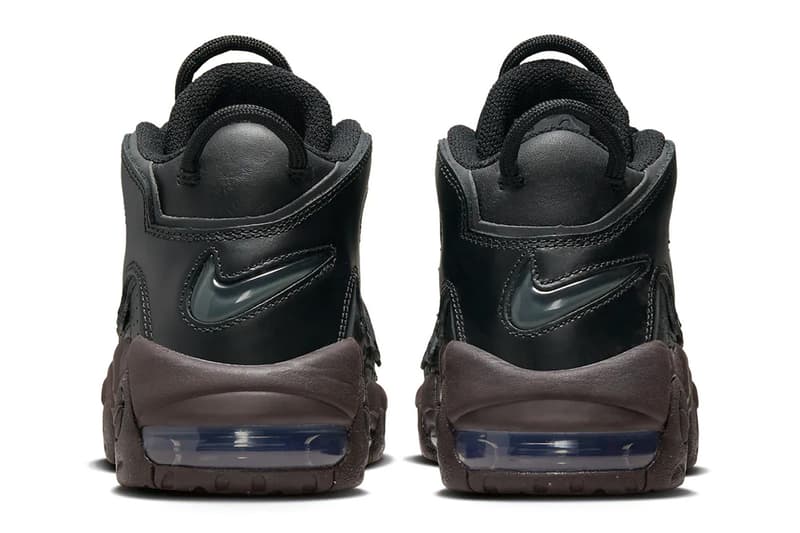 ナイキから重厚感のあるレザーを纏ったエアモアアップテンポの新色が登場 Nike Air More Uptempo Arrives in a Muddy Sole black brown leather DV1137-001 swoosh retro basketball shoe 