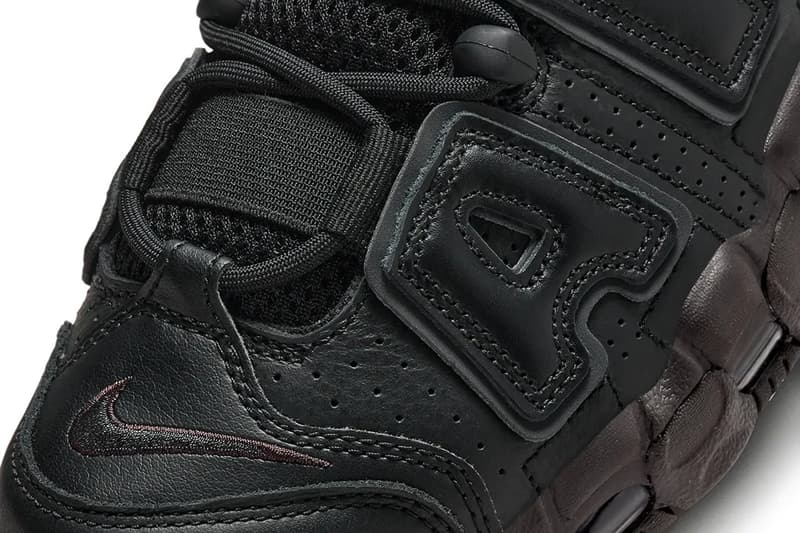 ナイキから重厚感のあるレザーを纏ったエアモアアップテンポの新色が登場 Nike Air More Uptempo Arrives in a Muddy Sole black brown leather DV1137-001 swoosh retro basketball shoe 