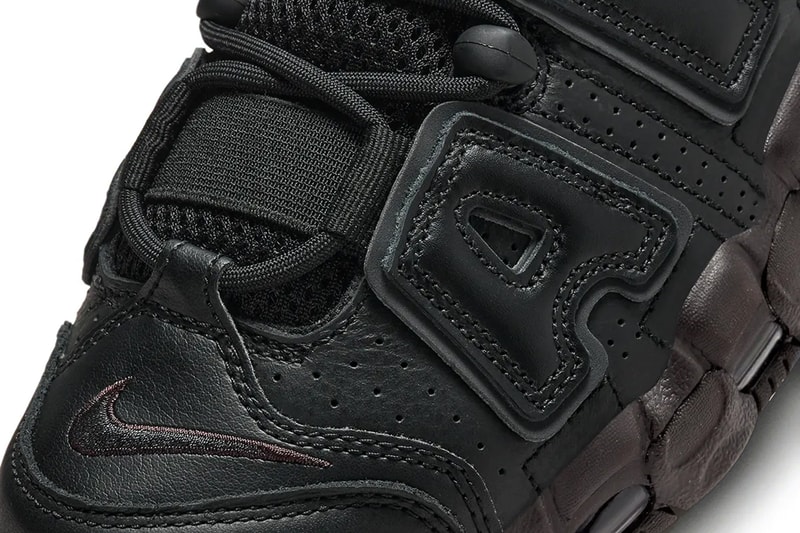 ナイキから重厚感のあるレザーを纏ったエアモアアップテンポの新色が登場 Nike Air More Uptempo Arrives in a Muddy Sole black brown leather DV1137-001 swoosh retro basketball shoe