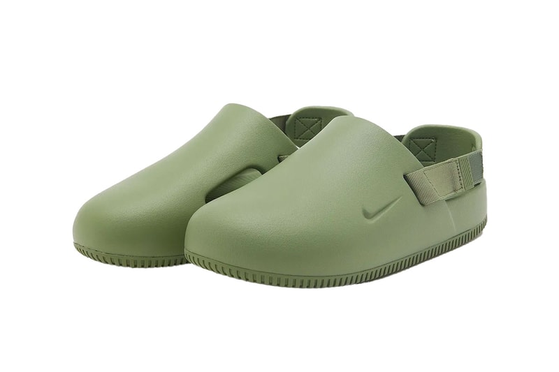 ナイキから調整可能なストラップを備えた新型サンダル カルム ミュールが登場 Nike Calm Mule Olive Black Grey Release Info