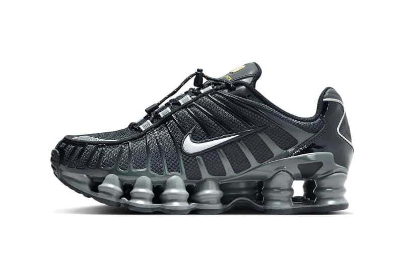 ナイキ ショックス TLから人気カラー “ブラック/グレー”を纏った新作が登場か Nike Shox TL Resurfaces in Sleek "Black/Grey" Colorway FV0939-001 stealthy swoosh technical sneakers martine rose