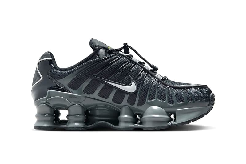 ナイキ ショックス TLから人気カラー “ブラック/グレー”を纏った新作が登場か Nike Shox TL Resurfaces in Sleek "Black/Grey" Colorway FV0939-001 stealthy swoosh technical sneakers martine rose