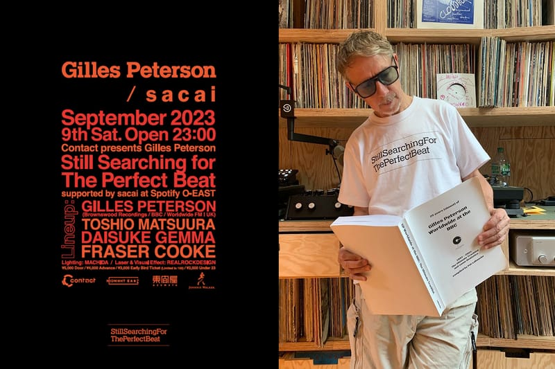 sacai からジャイルス・ピーターソンの来日ツアー記念Tシャツが発売