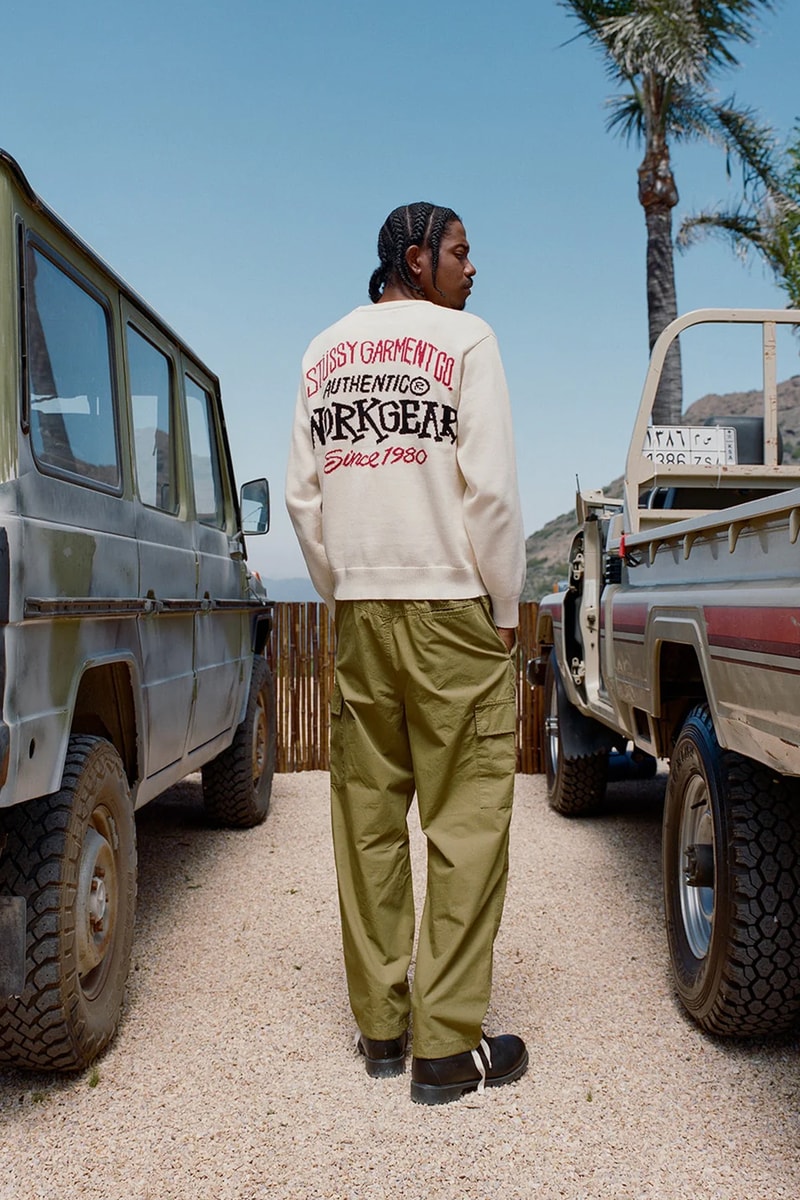 ステューシー 2023年秋コレクション stussy fall winter 2023 collection lookbook puffer knit sweaters denim jacket vest trucker hats dice cargo pants zip up jacket release date info store list buying guide photos price 