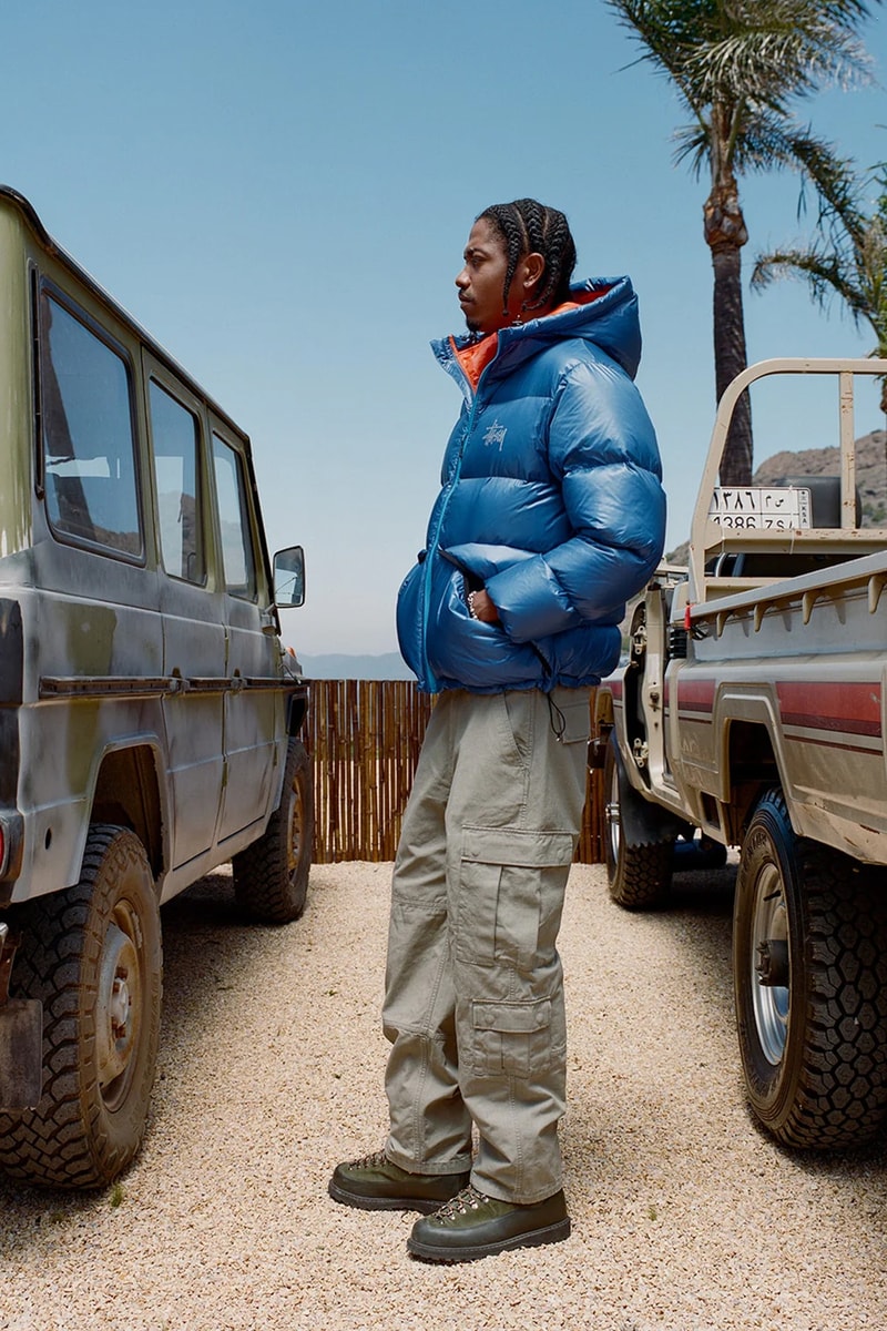 ステューシー 2023年秋コレクション stussy fall winter 2023 collection lookbook puffer knit sweaters denim jacket vest trucker hats dice cargo pants zip up jacket release date info store list buying guide photos price 