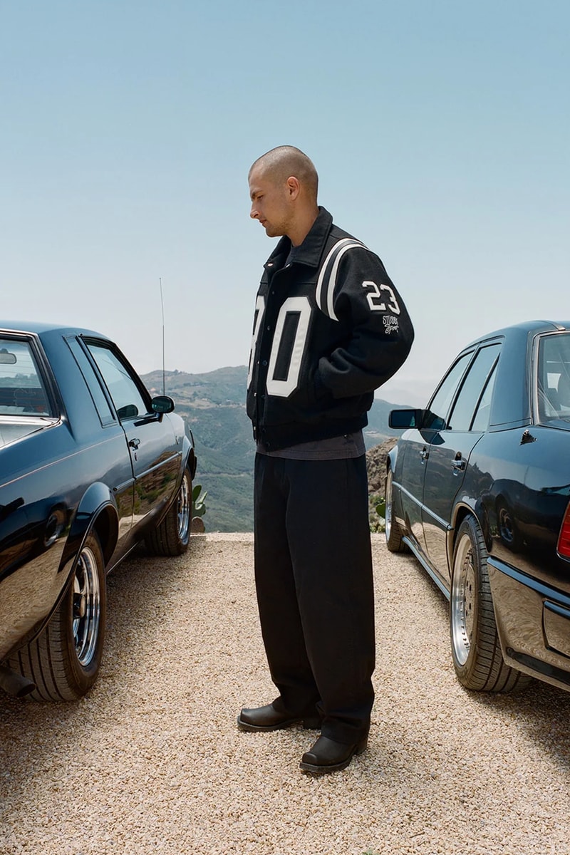 ステューシー 2023年秋コレクション stussy fall winter 2023 collection lookbook puffer knit sweaters denim jacket vest trucker hats dice cargo pants zip up jacket release date info store list buying guide photos price
