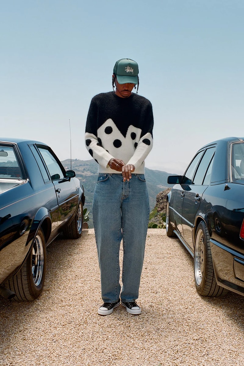ステューシー 2023年秋コレクション stussy fall winter 2023 collection lookbook puffer knit sweaters denim jacket vest trucker hats dice cargo pants zip up jacket release date info store list buying guide photos price