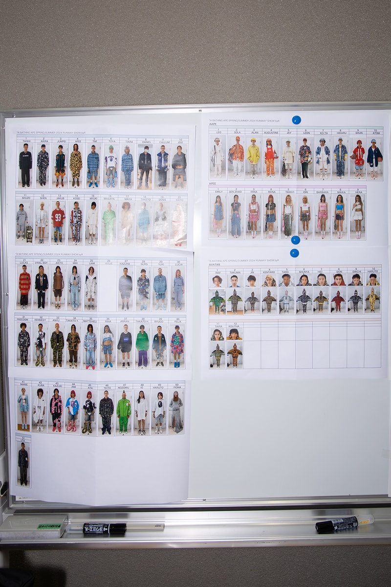 ア・ベイシング・エイプ 国内初ランウェイショーのバックステージに潜入 A BATHING APE®︎ 2024 spring summer collection backstage rakuten fashion week tokyo