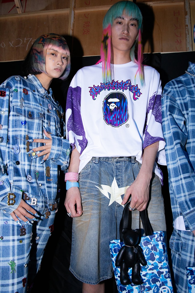 ア・ベイシング・エイプ 国内初ランウェイショーのバックステージに潜入 A BATHING APE®︎ 2024 spring summer collection backstage rakuten fashion week tokyo
