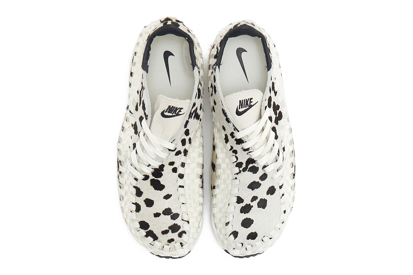 ナイキエアフットケープウーブンからカウパターンを配した新色 “ホワイトカウ”が登場 Nike Air Footscape Woven White Cow FB1959-102 Release Info
