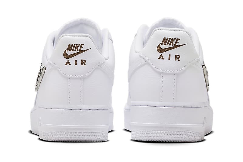 ナイキからシルバーアクセサリーのようなスウッシュが目を惹く新作エアフォース1が登場 Nike Air Force 1 "Molten Metal" Is Adorned in Silver Details Release Info silver buckles swoosh