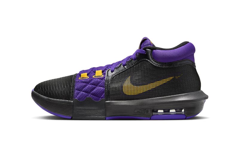 ナイキとフェイズ・クランからレブロン ウィットネス 8 レイカーズが登場 Official Look at the Nike LeBron Witness 8 "Lakers" FB2239-001 Black/University Gold-Field Purple lebron james king james los angeles lakers nba basketball shoes strive for greatness swoosh 