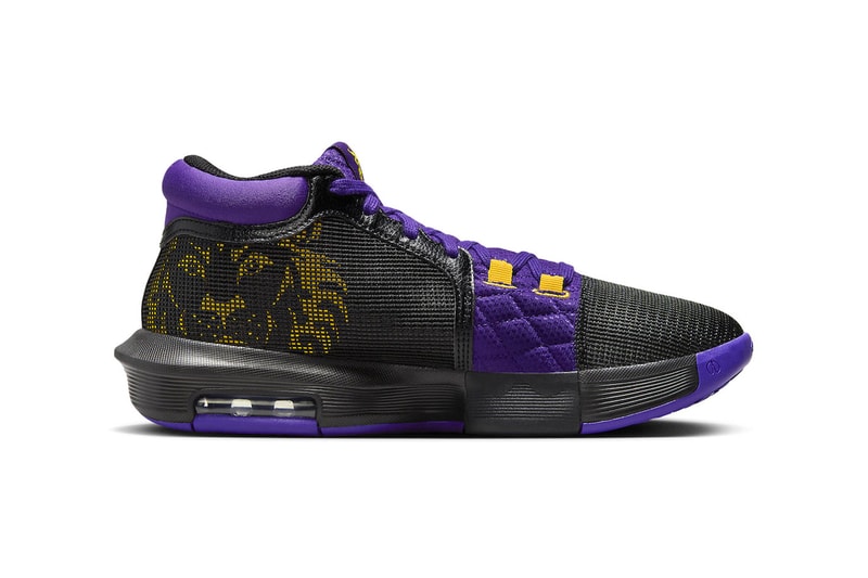 ナイキとフェイズ・クランからレブロン ウィットネス 8 レイカーズが登場 Official Look at the Nike LeBron Witness 8 "Lakers" FB2239-001 Black/University Gold-Field Purple lebron james king james los angeles lakers nba basketball shoes strive for greatness swoosh 
