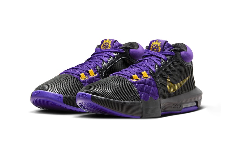 ナイキとフェイズ・クランからレブロン ウィットネス 8 レイカーズが登場 Official Look at the Nike LeBron Witness 8 "Lakers" FB2239-001 Black/University Gold-Field Purple lebron james king james los angeles lakers nba basketball shoes strive for greatness swoosh 
