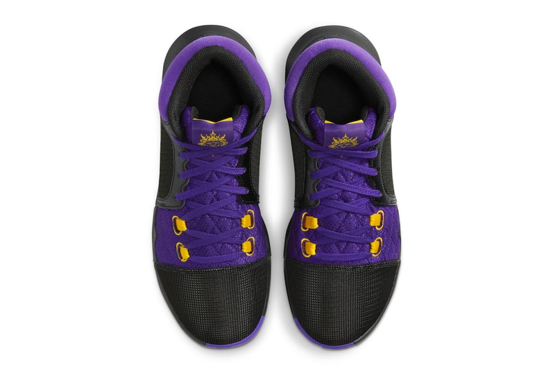 ナイキとフェイズ・クランからレブロン ウィットネス 8 レイカーズが登場 Official Look at the Nike LeBron Witness 8 "Lakers" FB2239-001 Black/University Gold-Field Purple lebron james king james los angeles lakers nba basketball shoes strive for greatness swoosh 