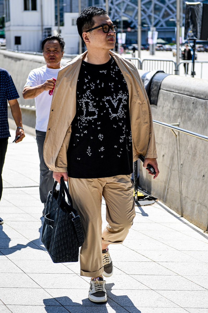 ストリートスタイル：ソウル・ファッションウィーク・メンズ 2024年春夏 Seoul Fashion Week SS24 Street Style Spring summer 2024 menswear street style casual wear t-shirts oversized pants denim wear new jeans