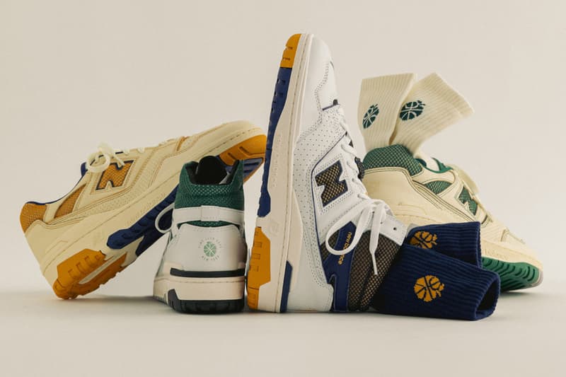 エメ レオン ドレ x ニューバランスから最新コラボとして550と650が登場 Aimé Leon Dore Honors NYC’s Masaryk Community Gym in New Balance 550/650 Capsule lower east side brooklyn bronx queens manhattan aime ald nb 550s 650s teddy santis high top low top yellow les fall winter sneaker signature logo brand upper lower sole tongue 