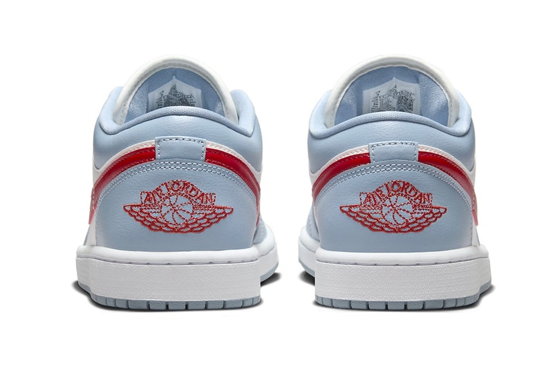 エアジョーダン1ローに春夏らしいペールトーンの新色 “ブルーウィスパー”が登場 Official Images of the Air Jordan 1 Low "Blue Whisper" DC0774-164 White/Blue Whisper-Dune Red release info michael jordan brand low top jumpman