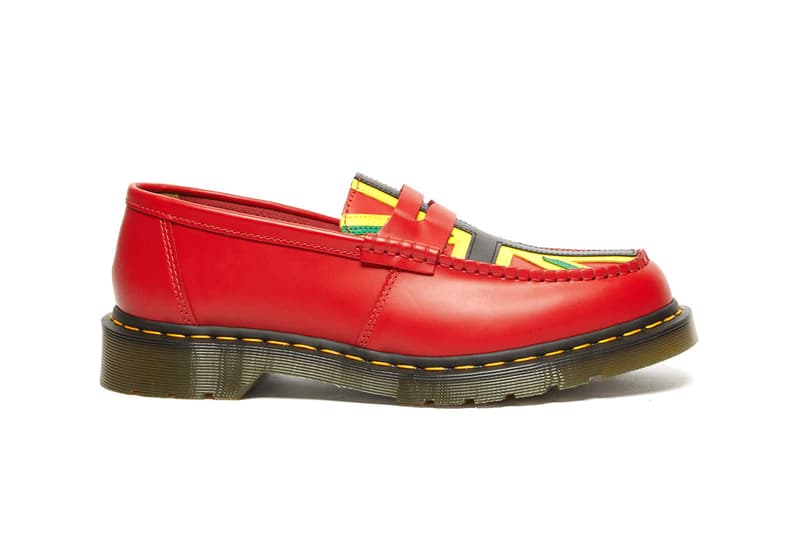 ドクターマーチンxデニム ティアーズから初となるコラボシューズが登場 Dr. Martens x Denim Tears Collaboration Celebrates the Legacy of the Afro-Caribbean Diaspora release info windrush generation paiir of shoes with flag painted tremaine emory supreme