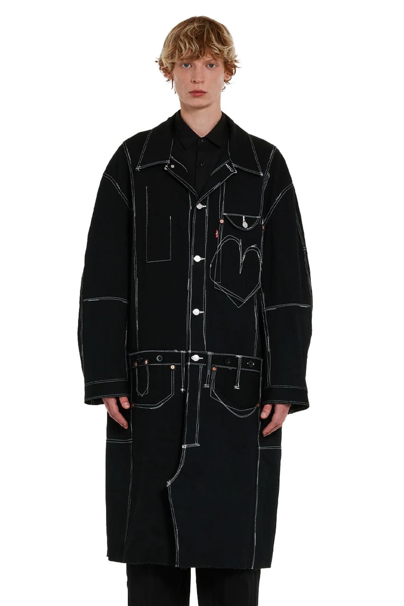 アイ ジュンヤワタナベ マンとリーバイスからロング丈のブラックコートが登場 eYe Junya Watanabe Man x Levis Coat Release Info