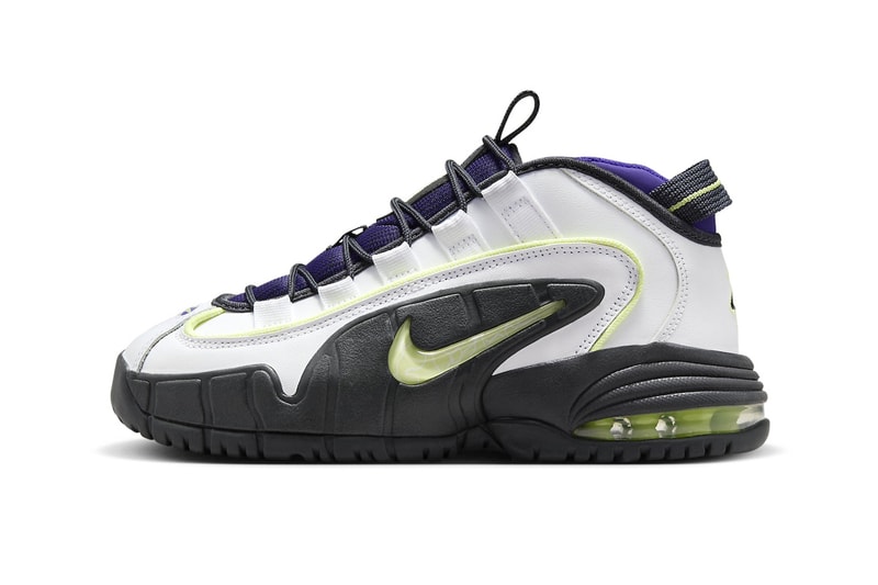 ナイキエアマックスペニー1からリトル・ペニーに着想を得た新色 “ペニーストーリー”が登場 Nike Air Max Penny 1 "Penny Story" Has a 2024 Release Date FZ4043-100 White/Light Lemon Twist-Field Purple-Anthracite february 10 2024 penny hardaway stussy swoosh high tops basketbal lshoes