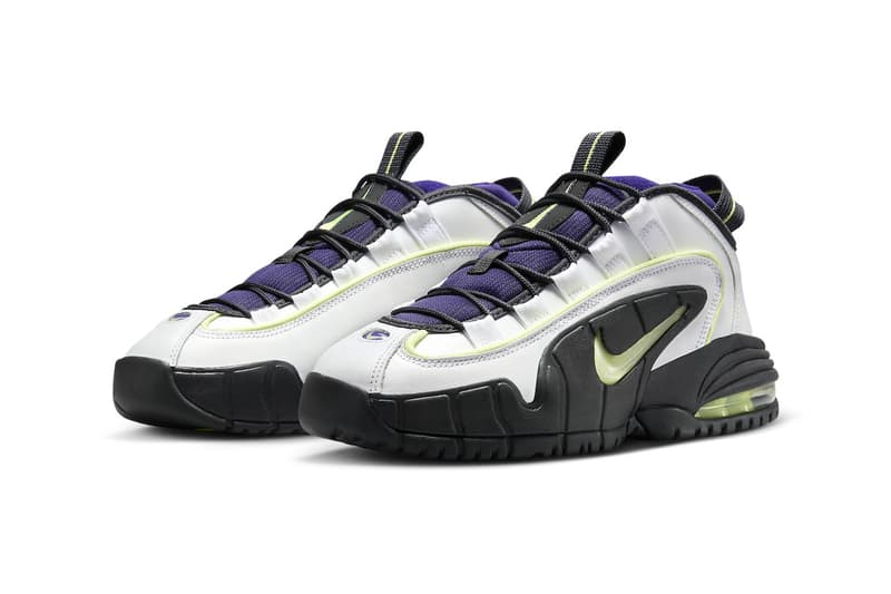 ナイキエアマックスペニー1からリトル・ペニーに着想を得た新色 “ペニーストーリー”が登場 Nike Air Max Penny 1 "Penny Story" Has a 2024 Release Date FZ4043-100 White/Light Lemon Twist-Field Purple-Anthracite february 10 2024 penny hardaway stussy swoosh high tops basketbal lshoes