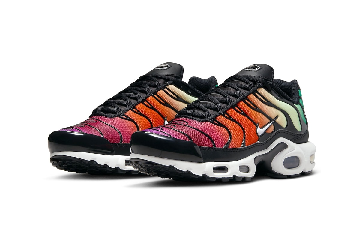 ナイキ エアマックス プラスから“虹”を連想させるカラーリングの新作が登場 Official Look at the Nike Air Max Plus "Rainbow" DZ3670-001 spring 2024 functional technical sneaker shoes swoosh
