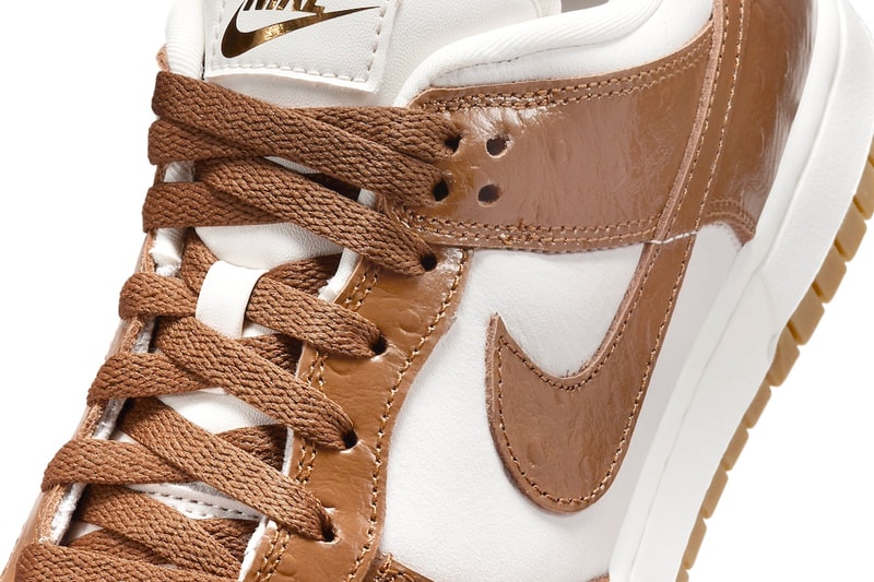 ナイキからグレーズドドーナツのような艶が目を惹くダンクロー“ブラウンオーストリッチ”が登場 Nike Dunk Low LX WMNS Brown Ostritch FJ2260-001 Release Info