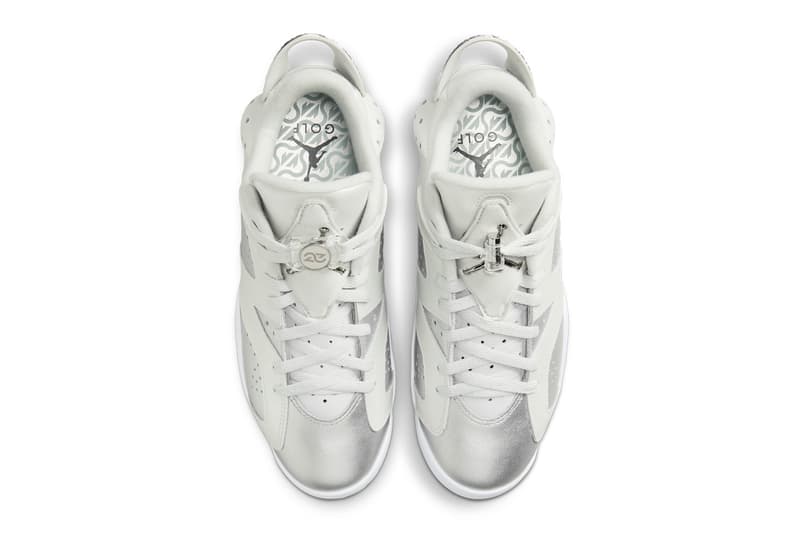 ジョーダン ブランドからシルバーを纏ったギフトギビングパックがゴルフ仕様で登場 air jordan golf gift giving pack 1 high low 6 metallic silver 23 photon dust white