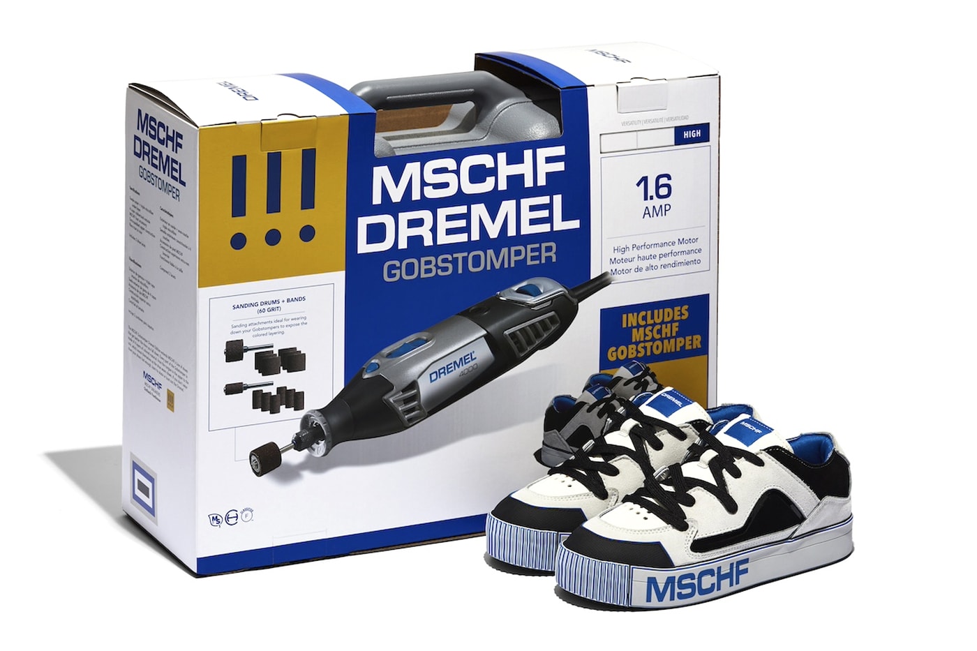 米工具メーカー ドレメル とミスチーフがコラボ ゴブストンパーをリリース Dremel x MSCHF Gobstomper Has an Official Release Date MSCHF009-DL tool company unique versatile kit sneaker shoe 