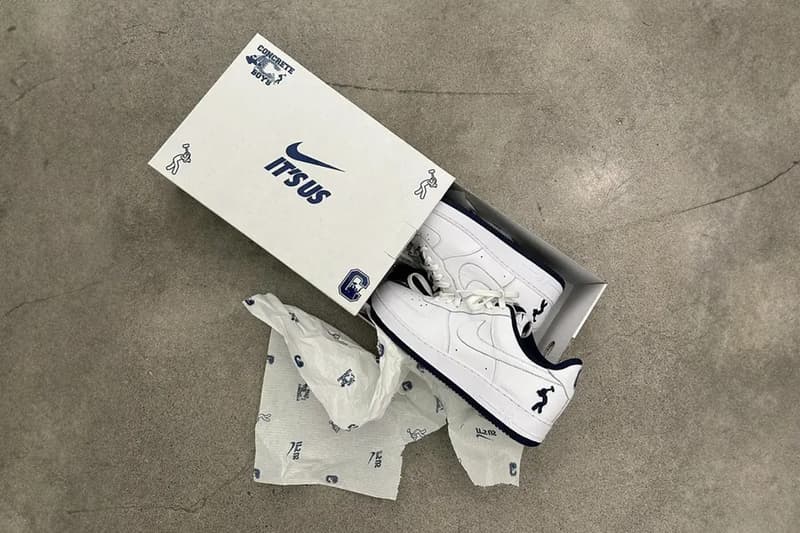 リル・ヨッティとナイキ エアフォース 1のフレンズ&ファミリーモデルをチェック Lil Yachty Reveals Exclusive Friends-And-Family Nike Air Force 1s rapper drake instagram close friends navy accents white insole concrete boys logo