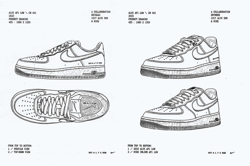 マシュー・ウィリアムズが 1017 ALYX 9SM x Nike Air Force 1 Low の発売を予告