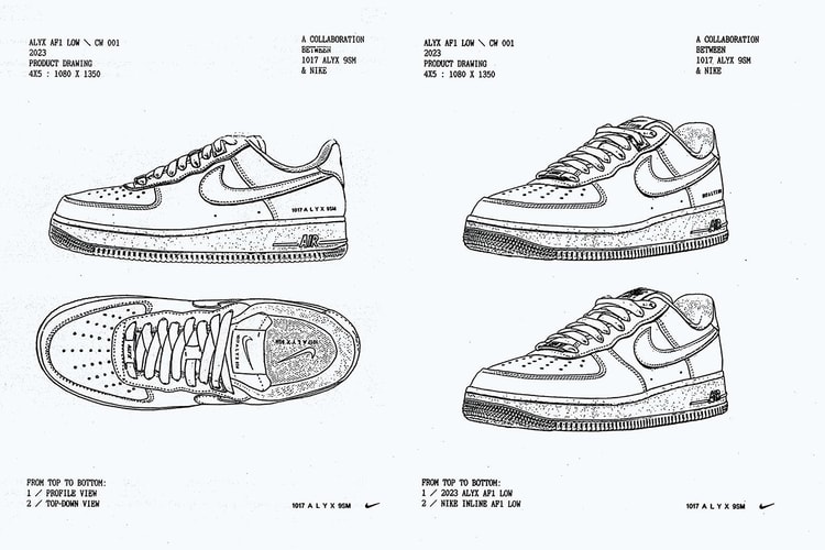 マシュー・ウィリアムズが 1017 ALYX 9SM x Nike Air Force 1 Low の発売を予告