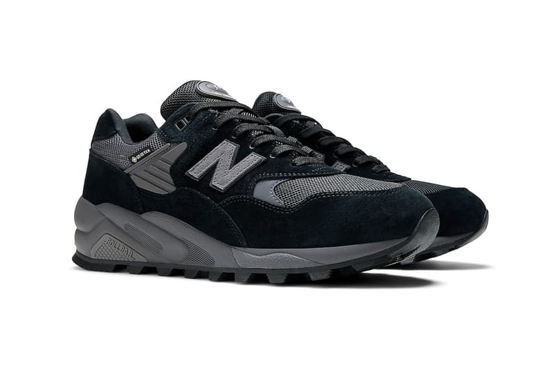 ゴアテックス仕様のニューバランス 580 からダークトーンでまとめたブラックマグネットが登場 New Balance 580 GORE-TEX Arrives in a Sleek "Black Magnet" Iteration MT580RGR release info all black 2023 suede mesh sneakers