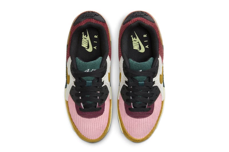 ナイキ エアマックス 90からカラフルなコーデュロイを纏った新作が登場 Nike Air Max 90 Surfaces in "Multi-Color Corduroy" FB8455-001 Black/Bronzine-Red Stardust-Cedar swoosh sneakers shoe