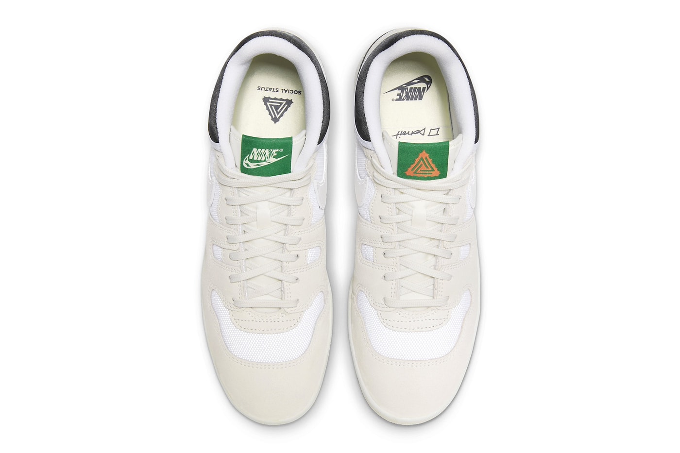 ソーシャル・ステイタスがナイキとの最新コラボアタック“サミットホワイト”を発売 Social Status x Nike Mac Attack "Summer White" Has an Official Release Date DZ4636-100 James Whitaker Group travis scott swoosh tennis shoe