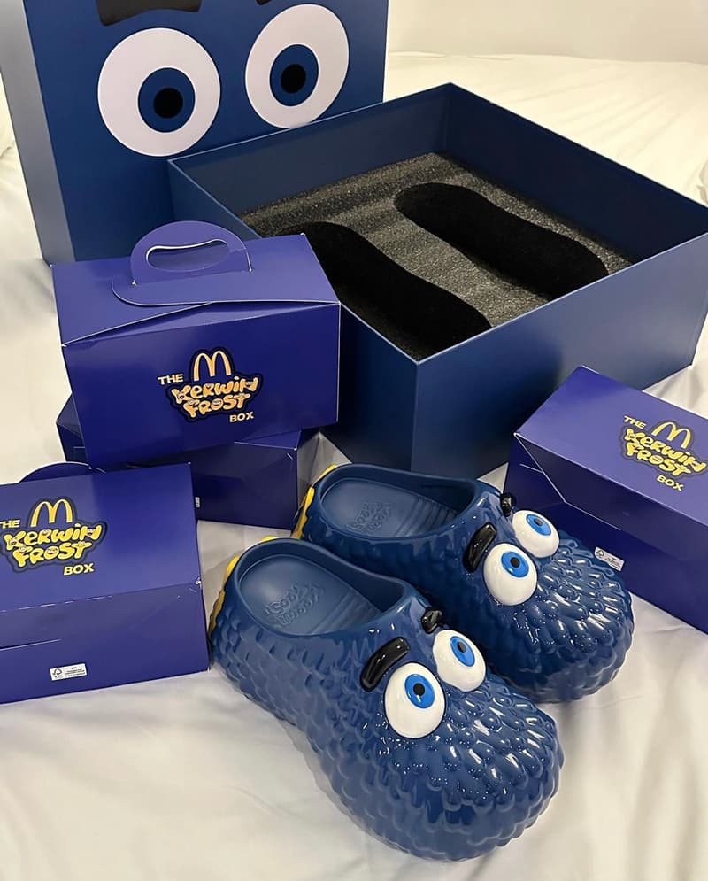 カーウィン・フロストと『マクドナルド』よりフライガイをイメージしたクロッグサンダルが登場　kerwin frost mcdonalds fry guy clogs shoes blue collaboration official release date info photos price store list buying guide