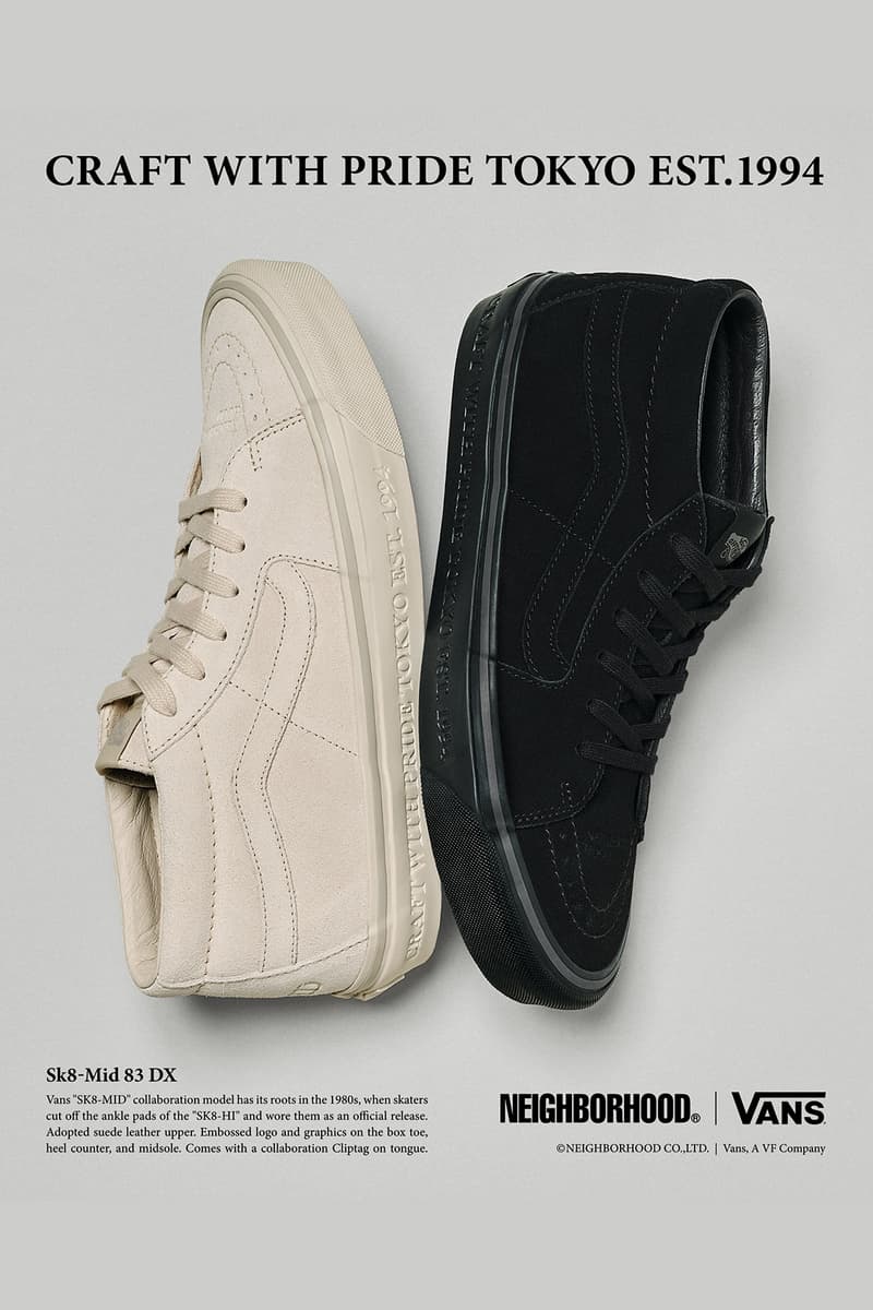 ネイバーフッド x ヴァンズからスウェードレザーの Sk8-Mid が登場 NEIGHBORHOOD x Vans Sk8-Mid 83 DX 2023 fall winter release info